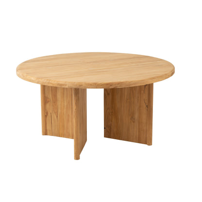 Tafel Rond Teak Hout Naturel Dia 150cmx75cm J-Line - Eetkamertafel - J-Line - livinglovely.nl