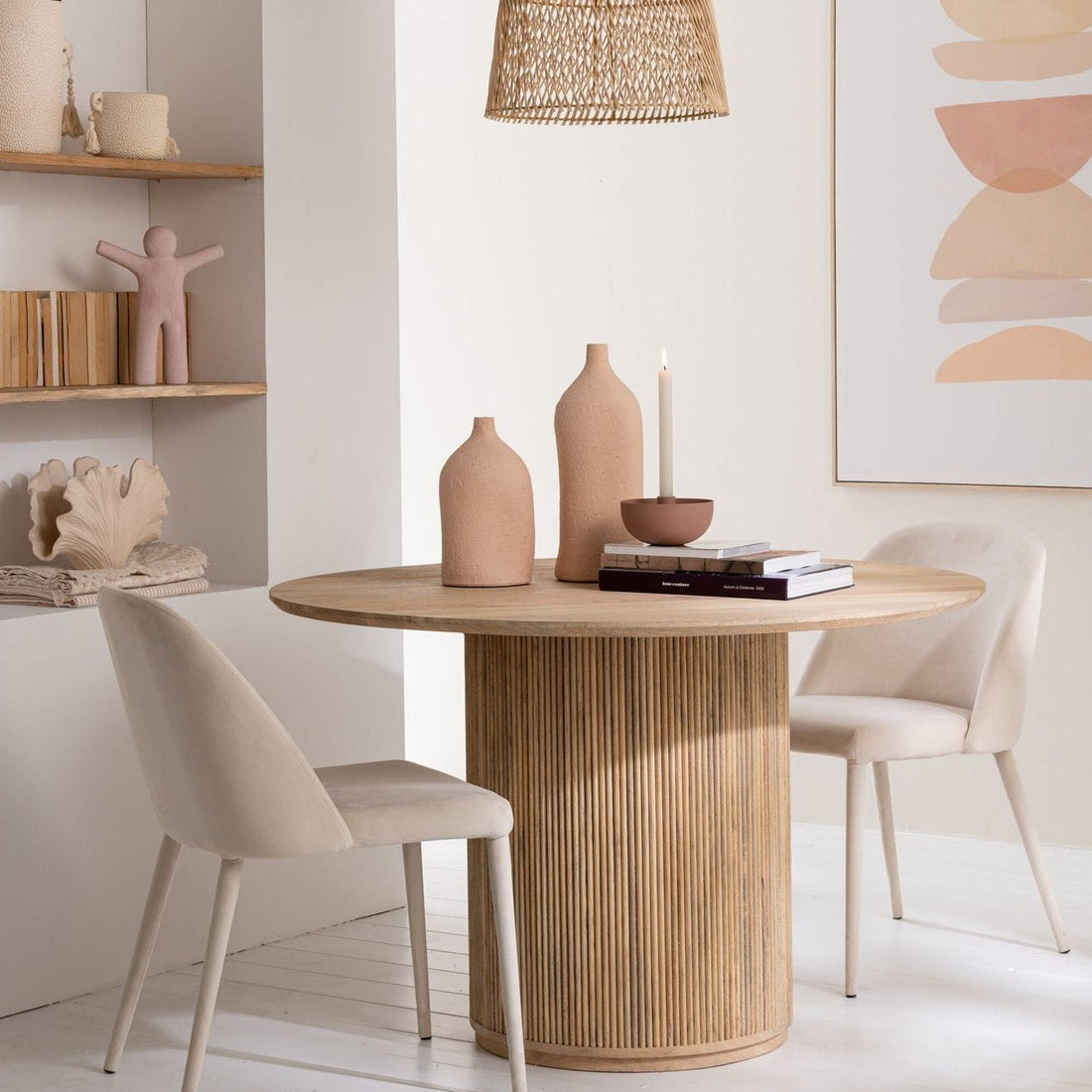 Ronde Eetkamertafel Vincent Mangohout Naturel Large Ø120cm J-Line