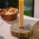 Ronde Kandelaar met Bloemmotief met Kaarsenset - - Return to Sender - livinglovely.nl