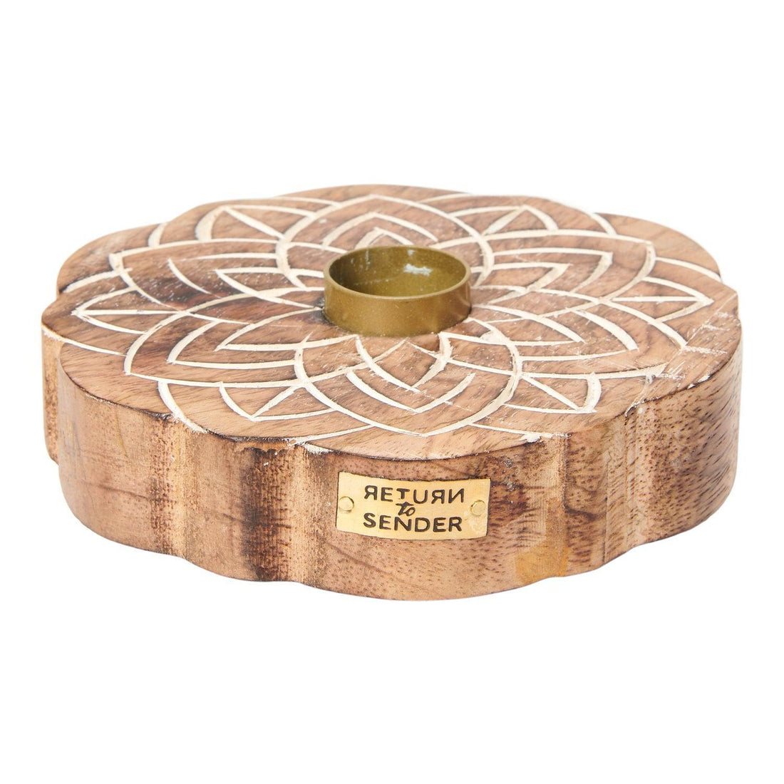 Ronde Kandelaar met Bloemmotief met Kaarsenset - - Return to Sender - livinglovely.nl