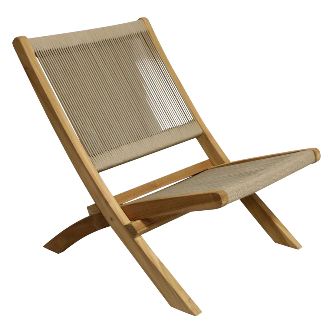 Rope Folding Lounge Chair Raw Materials - Loungestoel - Raw Materials - livinglovely.nl