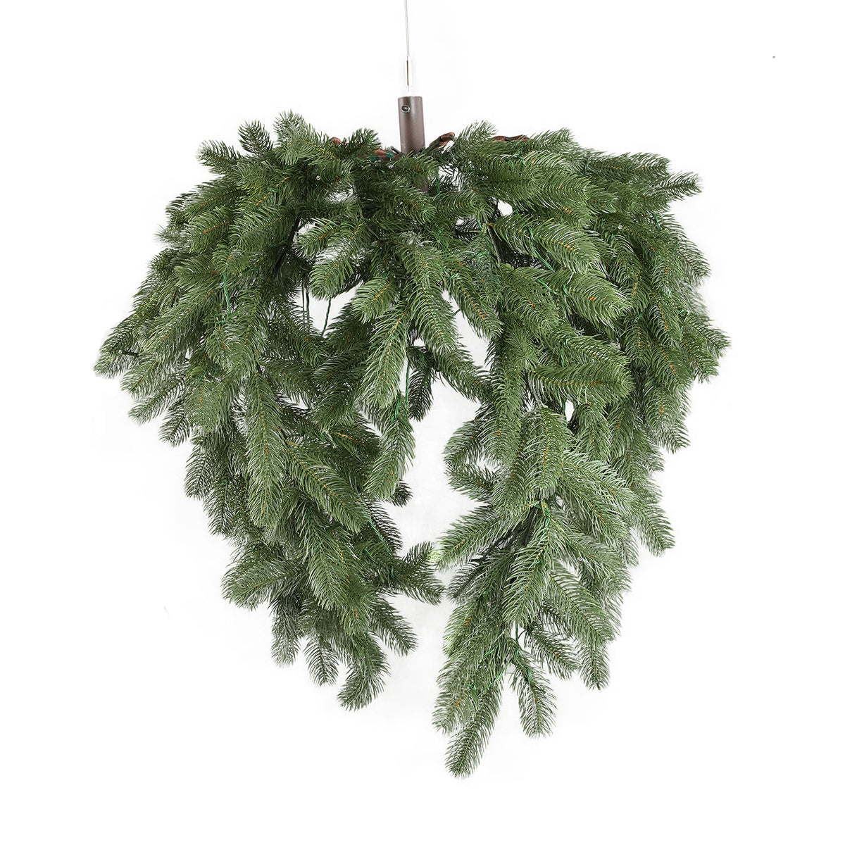 Rosamond kersthanger van PTMD in groen met verlichting, 60x60x80 cm hangende krans