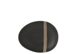 Saladebord Keramiek Zwart/Taupe J-Line - Bord - J-Line - livinglovely.nl