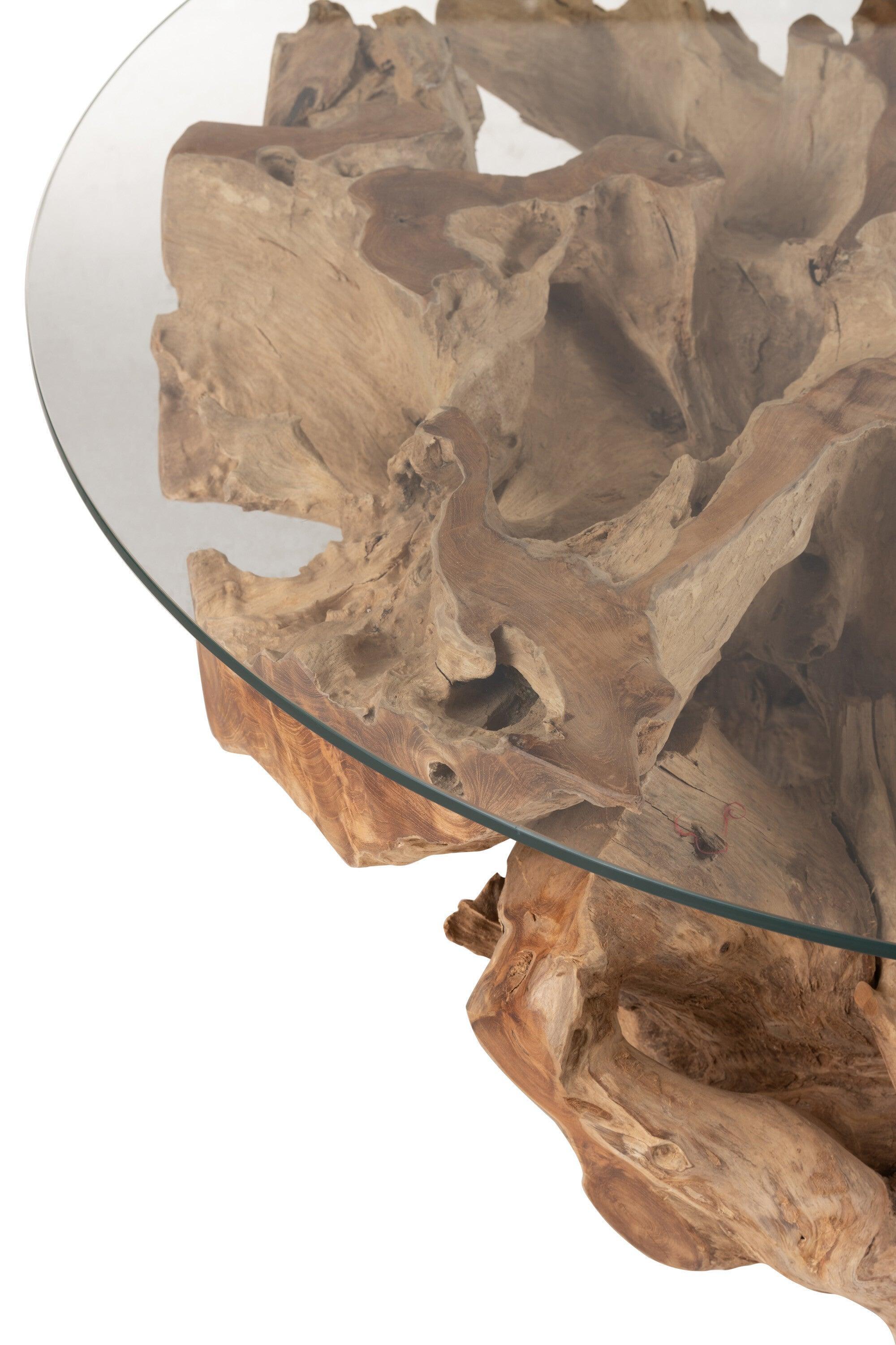 Salon Tafel Raoul Teak Hout Naturel Large - Salontafel - J-Line - livinglovely.nl