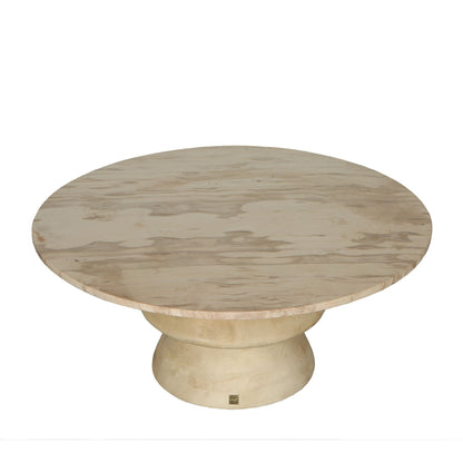 Salontafel Callain Natural Mango Wood Marble Top PTMD - Salontafel - PTMD - livinglovely.nl