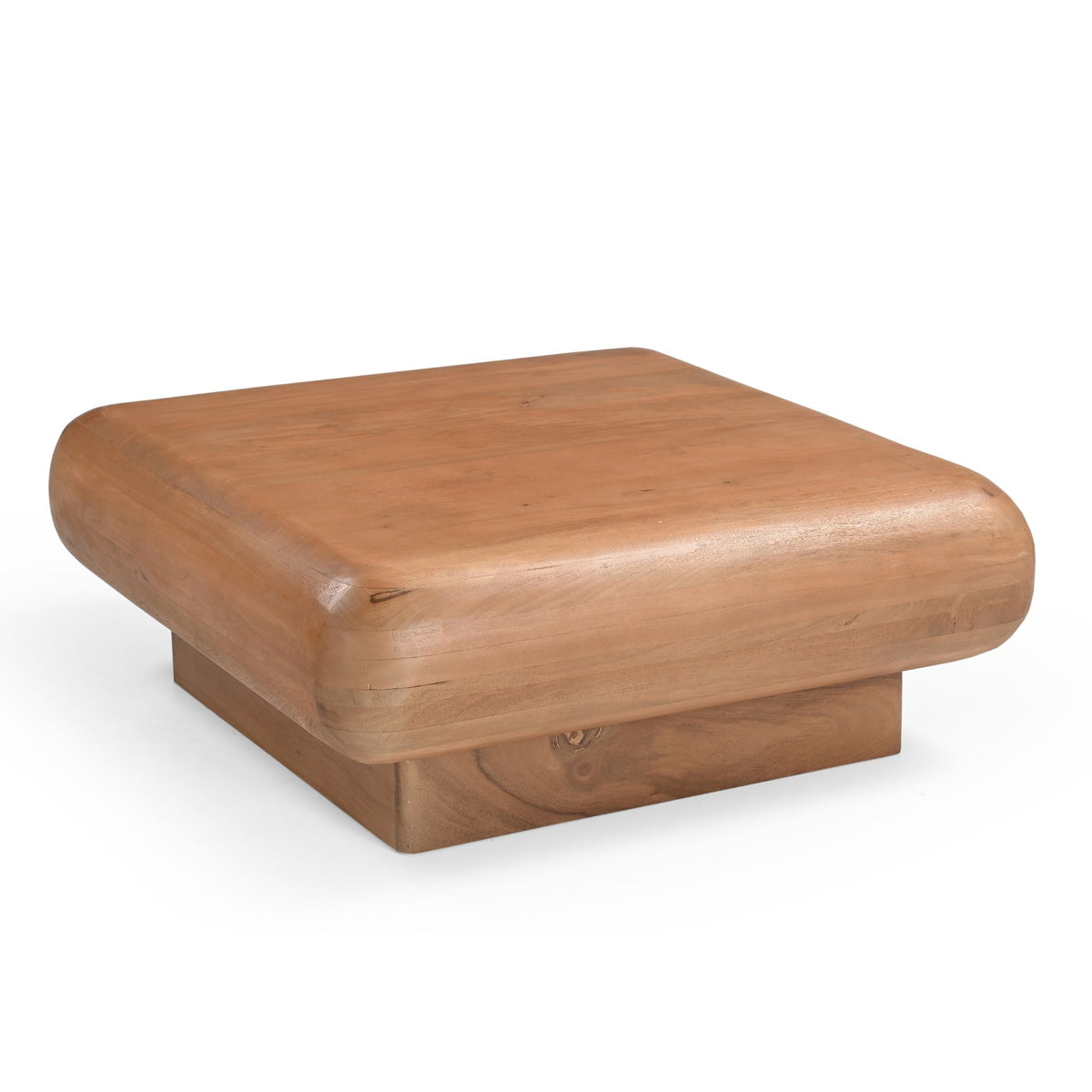 Detail van de naturel mangohouten nerf van salontafel Fedde