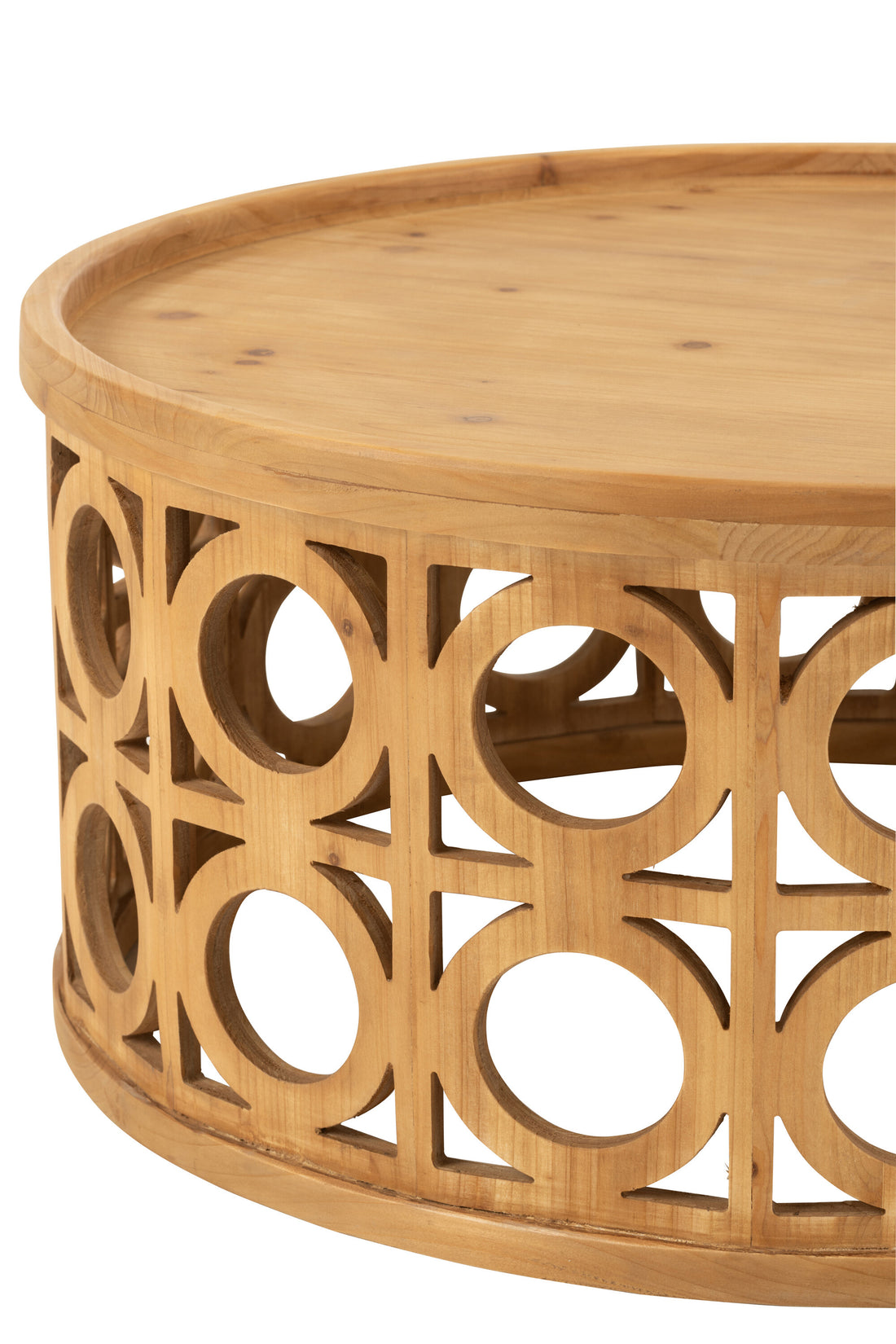 Salontafel Gekerfd Sparhout/Mdf Naturel - Salontafel - J-Line - livinglovely.nl