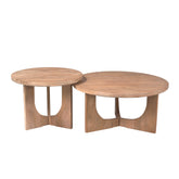 Salontafel Guus van Starfurn, rond naturel tafelblad van 60 cm met lichte en donkere houtnerf