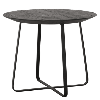 Zwarte salontafel Neptunes Ø40cm zijaanzicht DTP Home