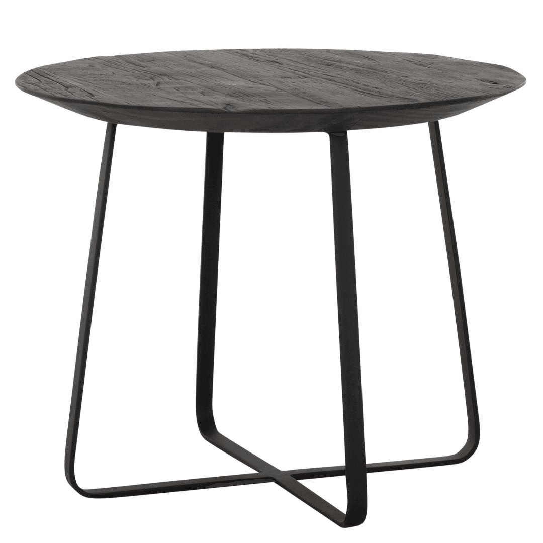 Salontafel Neptunes zwart teakhout Ø50cm DTP Home