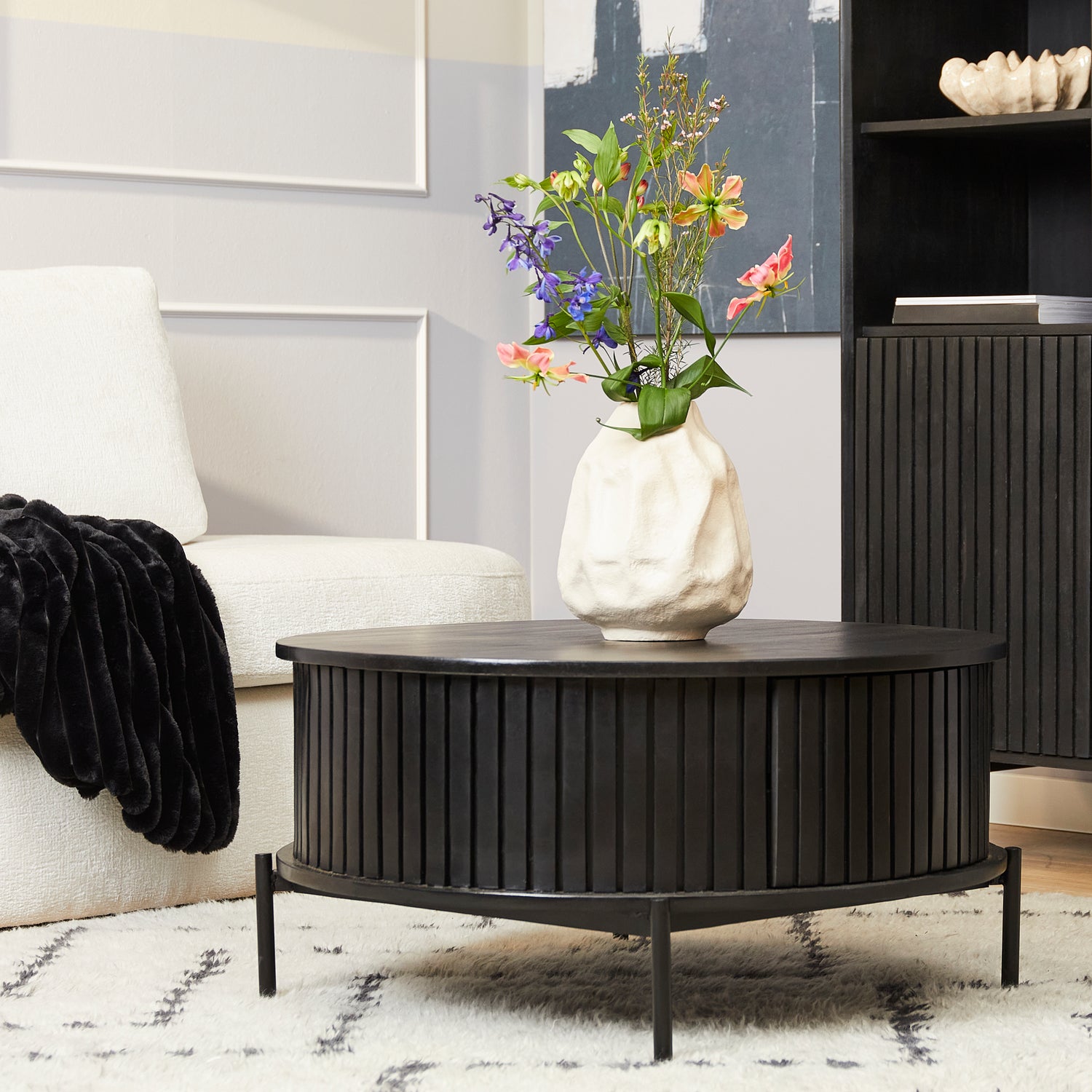 Ronde salontafel Madison van Starfurn in massief mangohout met een diameter van 80 cm