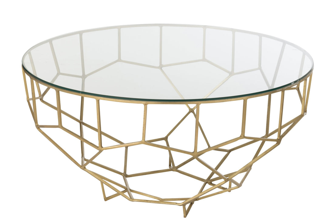 Couchtisch Moza Metall/Glas Gold J-Line