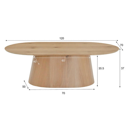 Afmetingen Salontafel Novero 120cm: L120cm x B70cm x H36cm