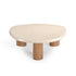 Salontafel Nuvé 100cm van Starfurn schuin van boven met zicht op de fijne aders in het beige marmer
