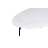 Organisch gevormde salontafel Organic Marble 70cm in Wit