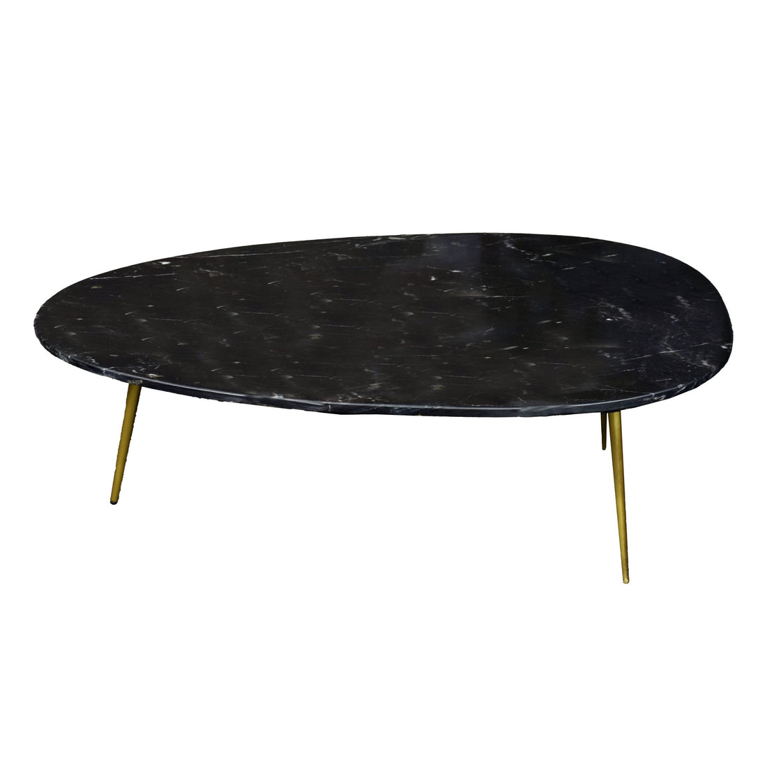 Salontafel Organic Marble Zwart Goud 110cm van Livingfurn