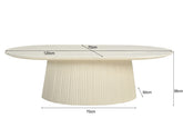 Livingfurn Patrice salontafel 120cm, Patou, crèmewit afgewerkt mangohout