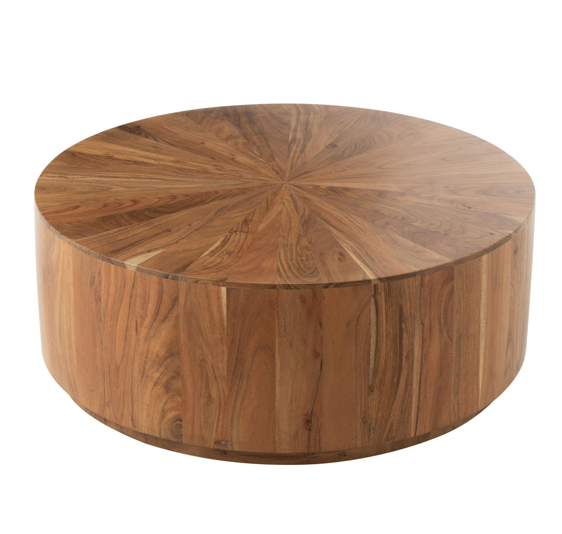 Couchtisch Rund Akazienholz/Mdf Natur Dia90x35cm J-Line - Couchtisch - J-Line - livinglovely.de