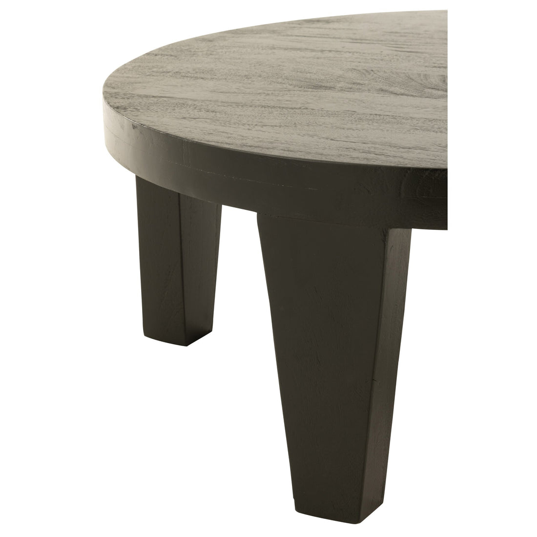 Couchtisch Rund Mangoholz Mattschwarz J-Line