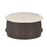 Salontafel Rune Botticino Marmer 80cm van Starfurn voor een loungebank in de woonkamer