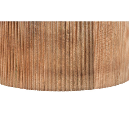 Close-up van de handmatig geribbelde middenpoot in mangohout Pecan