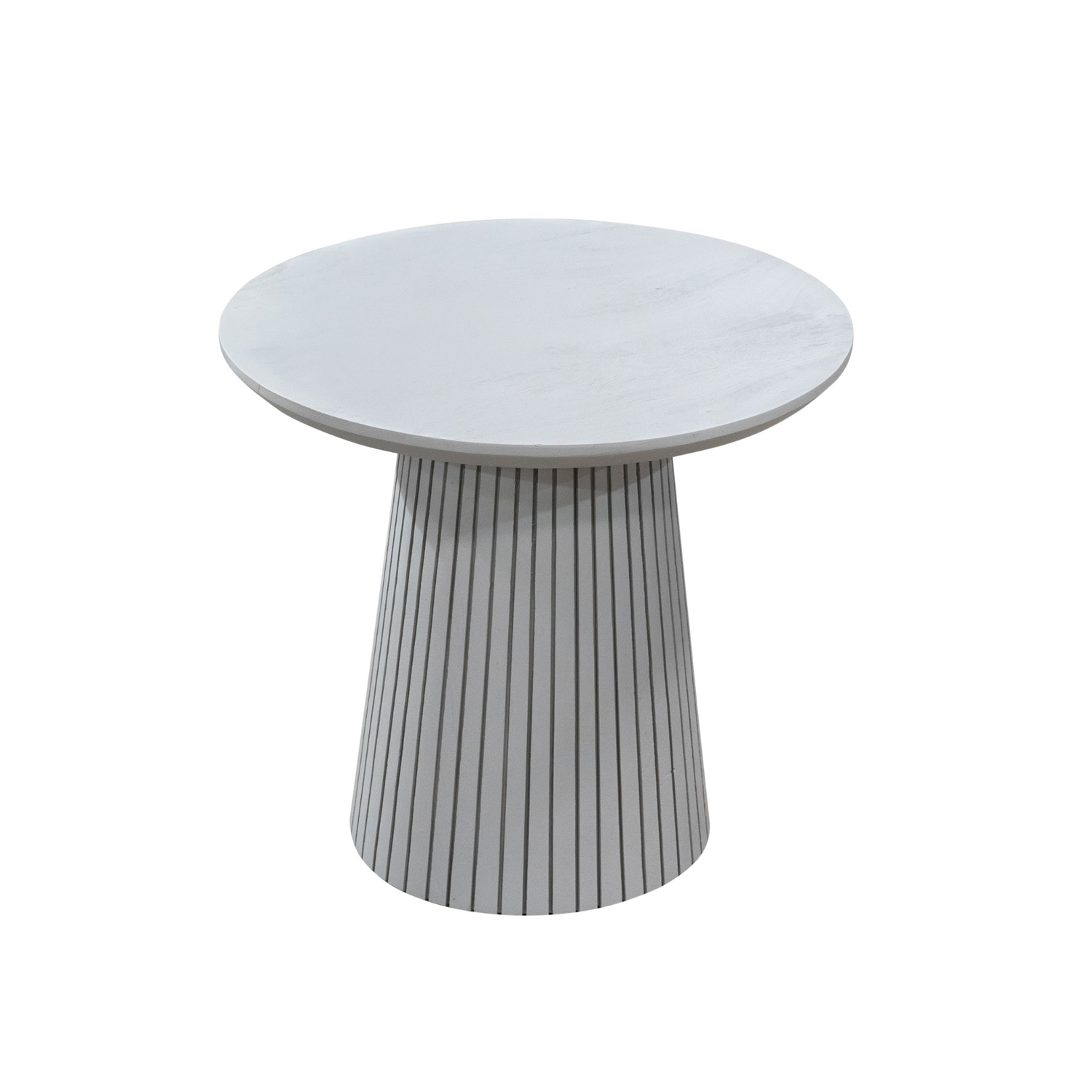 Kleine salontafel Solana van Starfurn, 50 cm breed en 46 cm hoog in mangohout taupe
