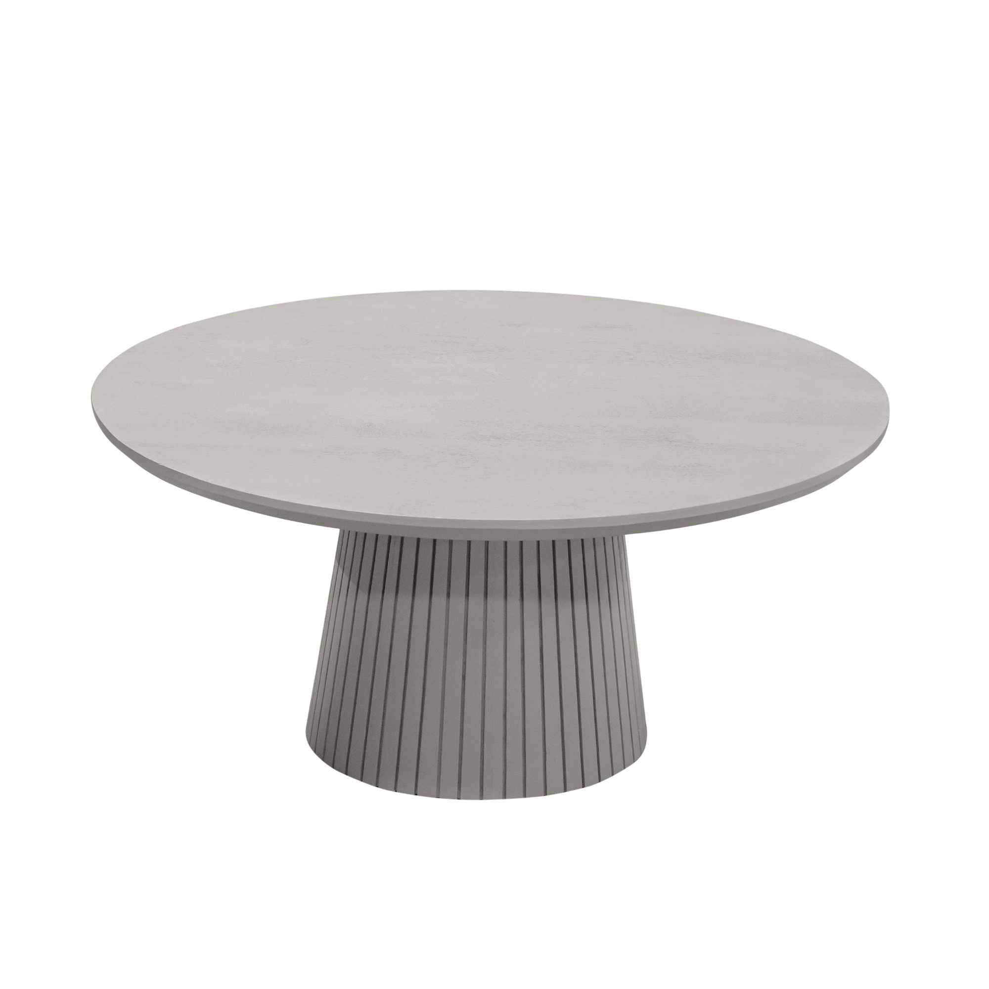 Grote ronde salontafel Solana van Starfurn midden in een zithoek