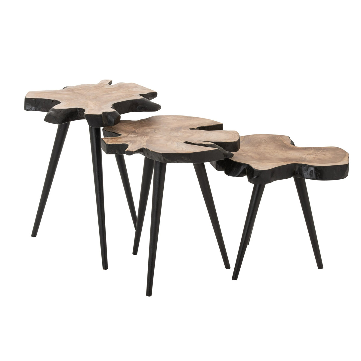 Couchtisch Teakholz Natur/Schwarz J-Line