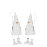 Santa Claus Led Star + Tree Metal White Small Assortment Of 2 - - J-Line - livinglovely.nl