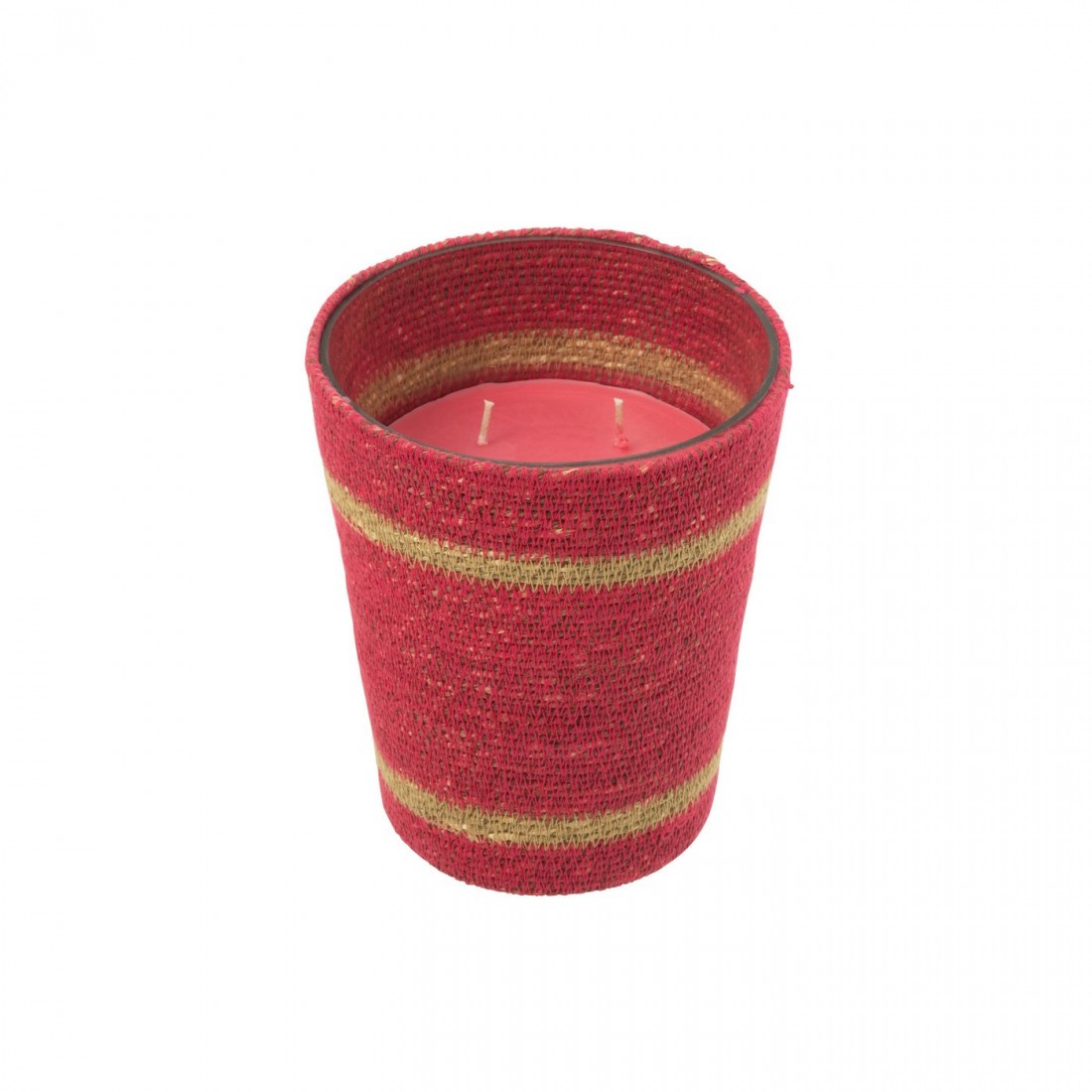 Scented Candle Basket Wax Fuchsia Large-75Hours - Geurkaars - J-Line - livinglovely.nl