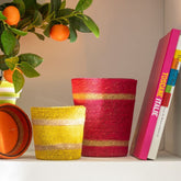 Scented Candle Basket Wax Fuchsia Large-75Hours - Geurkaars - J-Line - livinglovely.nl