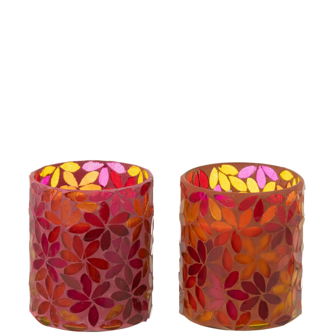 Scented Candle Flower Mosaic Wax Small Set van 2-38Hours - Geurkaars - J-Line - livinglovely.nl
