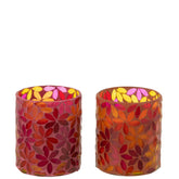 Scented Candle Flower Mosaic Wax Small Set van 2-38Hours - Geurkaars - J-Line - livinglovely.nl