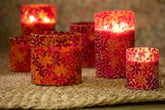 Scented Candle Flower Mosaic Wax Small Set van 2-38Hours - Geurkaars - J-Line - livinglovely.nl