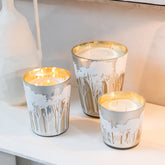 Scented Candle Noa Forest Soya White/Gold Colored Large-95H - - J-Line - livinglovely.nl