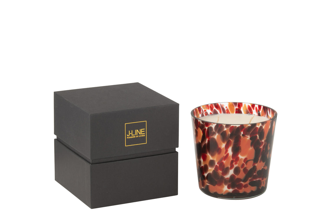 Scented Candle Noa Red Mix Small-50 Hours - - J-Line - livinglovely.nl