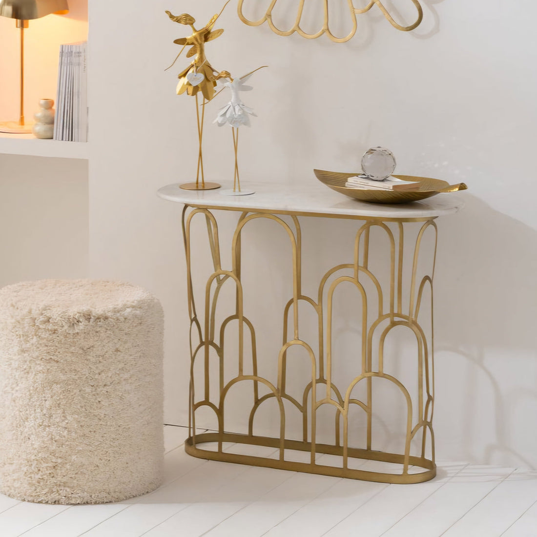 Schaal Blad Aluminium Goud Set van 2 - binnen-divers - J-Line - livinglovely.nl