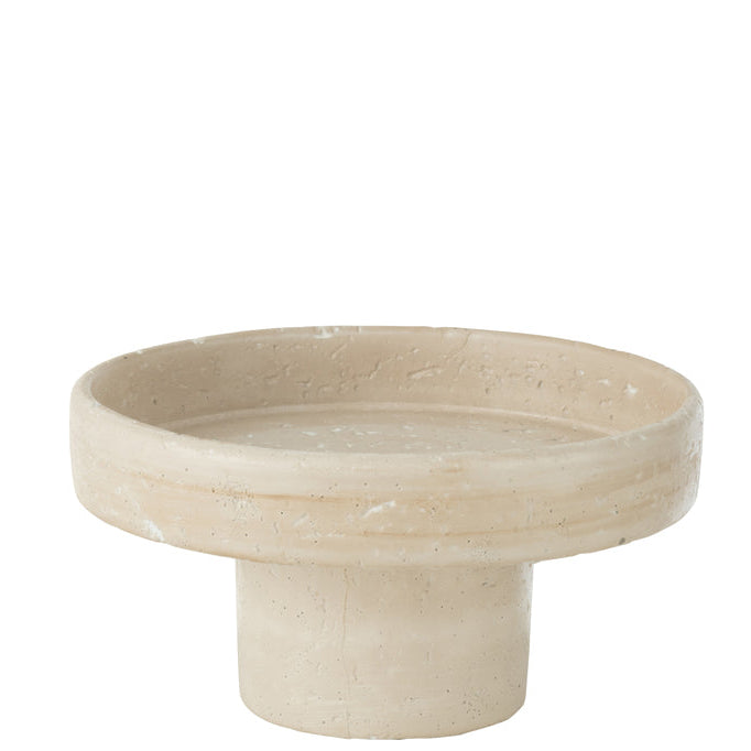 Schaal Decoratief Olina Cement Creme Small - Schaal - J-Line - livinglovely.nl
