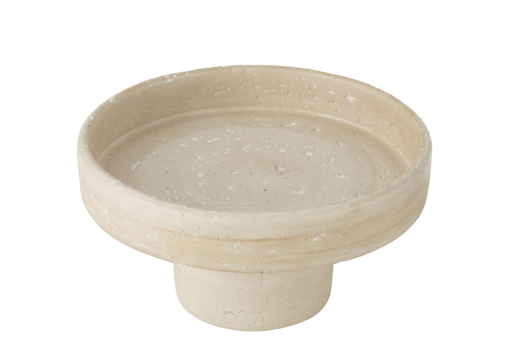 Schaal Decoratief Olina Cement Creme Small - Schaal - J-Line - livinglovely.nl