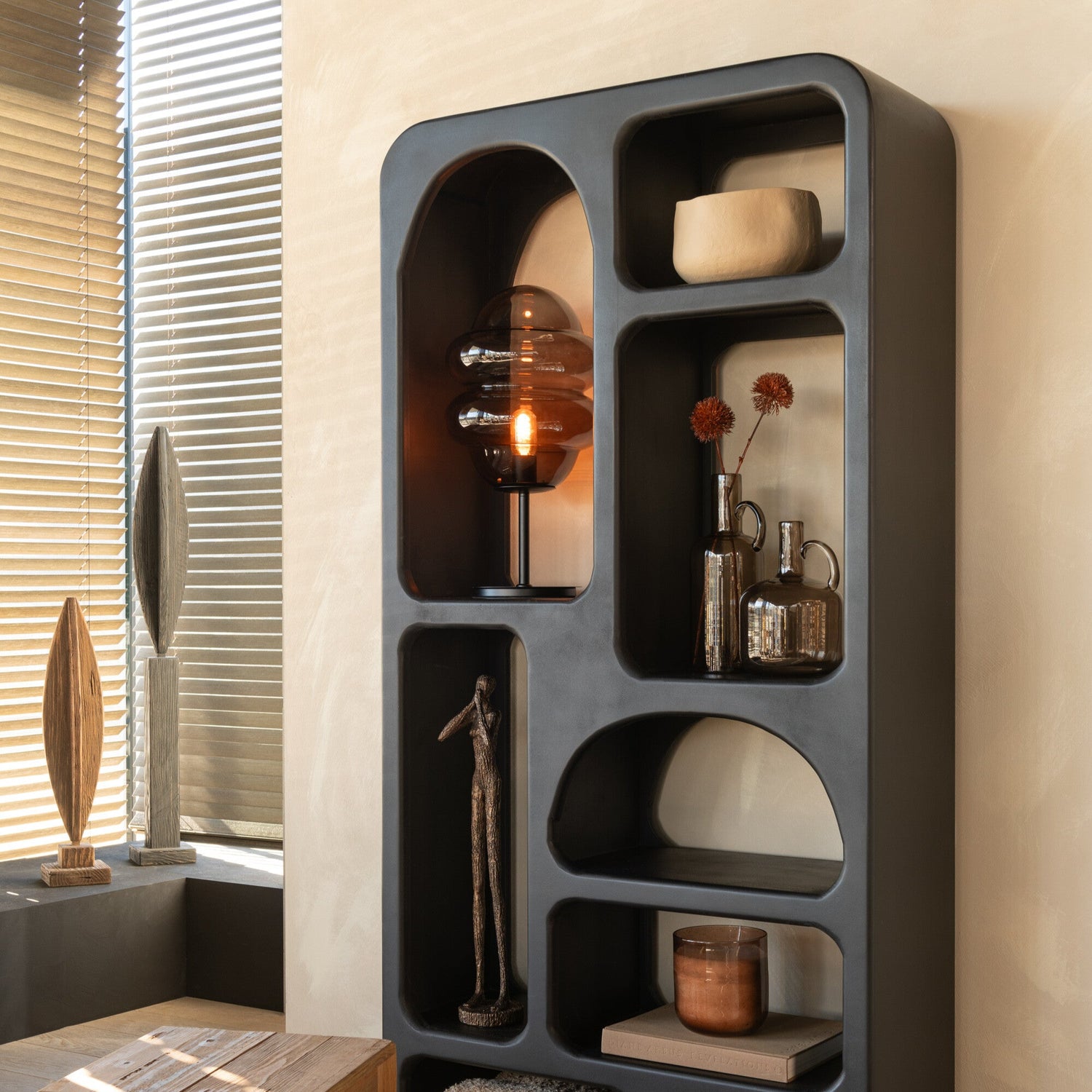 Schaal Goa Aluminium Beige - Kom - J-Line - livinglovely.nl