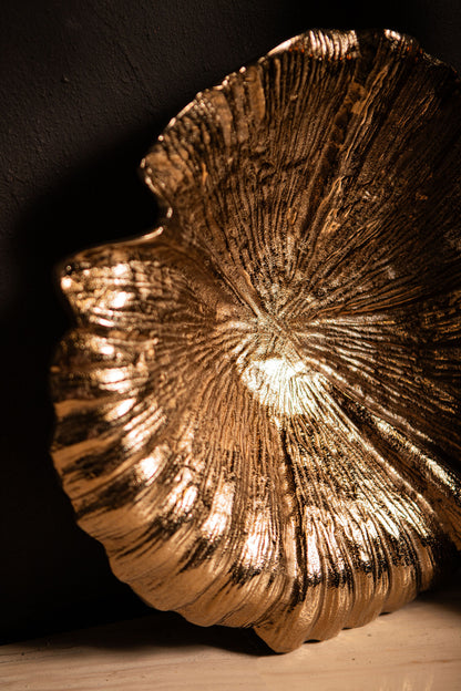 Schaal Losh BrownGold Alu Wavy Leaf Ovaal PTMD - Schaal - PTMD - livinglovely.nl