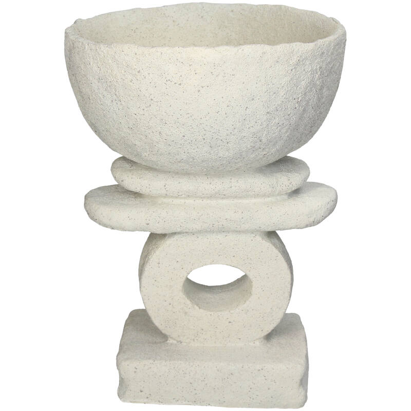 Schaal Polyresin Wit L21cmxB20,8cmxH29,3cm - Schaal - Living Lovely - livinglovely.nl