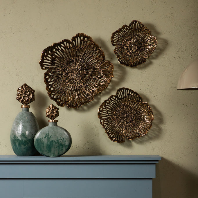 Schaal Ryhann M - 38x37x8 cm - Aluminium - Messing PTMD - Schaal - PTMD - livinglovely.nl