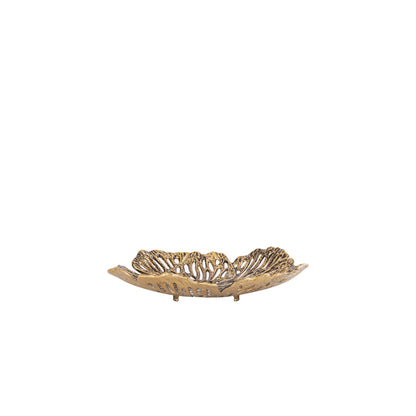 Schaal Ryhann S - 31x30x6 cm - Aluminium - Messing PTMD - Schaal - PTMD - livinglovely.nl