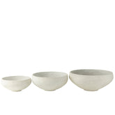Schaal Vezelklei Wit Set van 3 - Pot - J-Line - livinglovely.nl