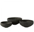 Schaal Vezelklei Zwart Set van 3 - Pot - J-Line - livinglovely.nl