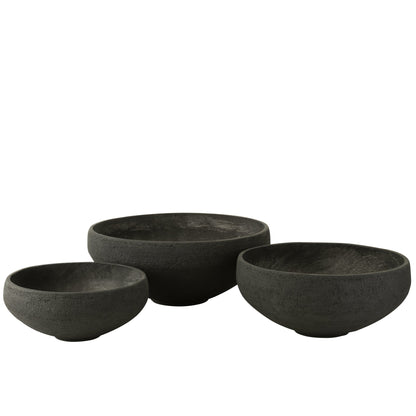 Schaal Vezelklei Zwart Set van 3 J-Line