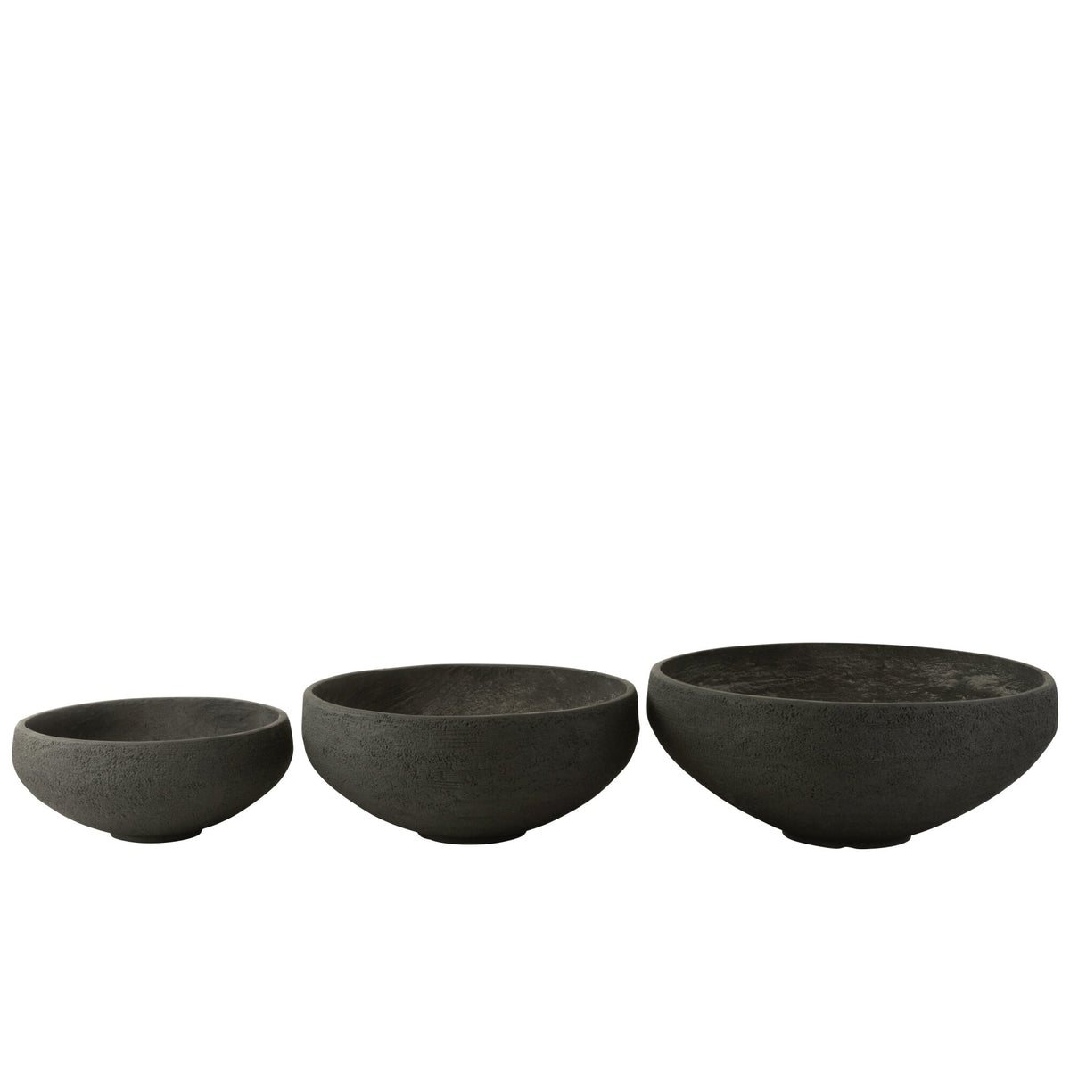 Schaal Vezelklei Zwart Set van 3 J-Line