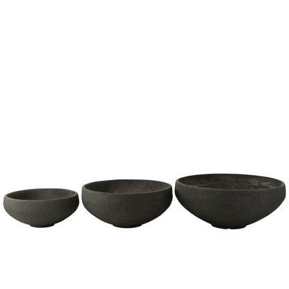 Schaal Vezelklei Zwart Set van 3 J-Line