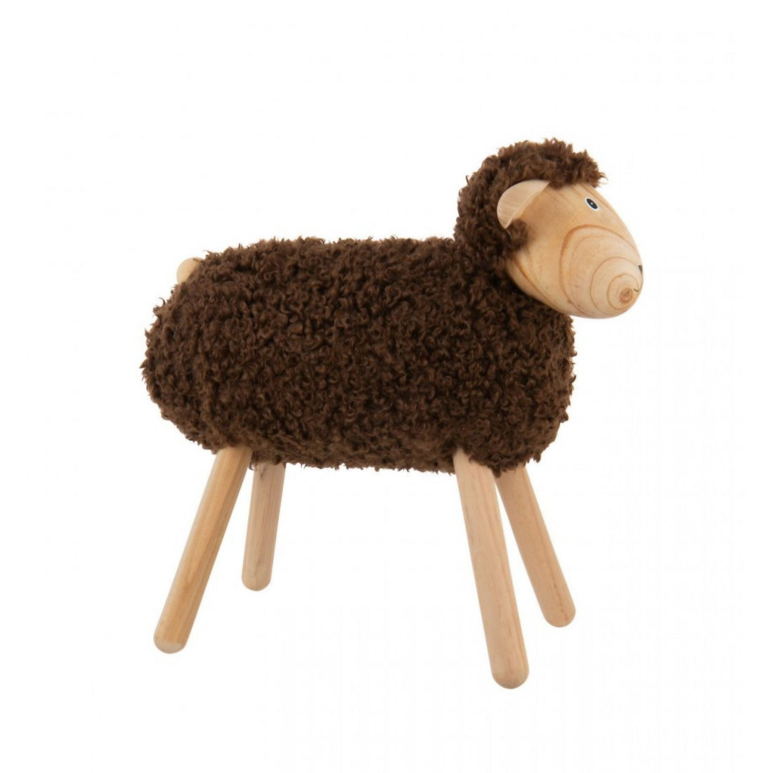 Schaap Decoratief Beukenhout/Kunstbont Naturel/Donkerbruin Large